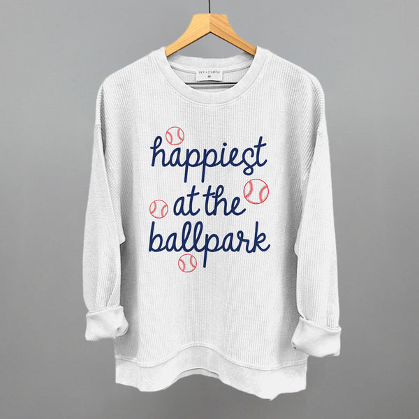 Happiest At The Ballpark Navy Script