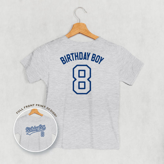 Birthday Boy Varsity #8 (Kids Back Print)