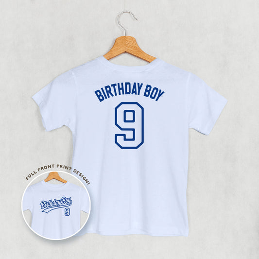 Birthday Boy Varsity #9 (Kids Back Print)