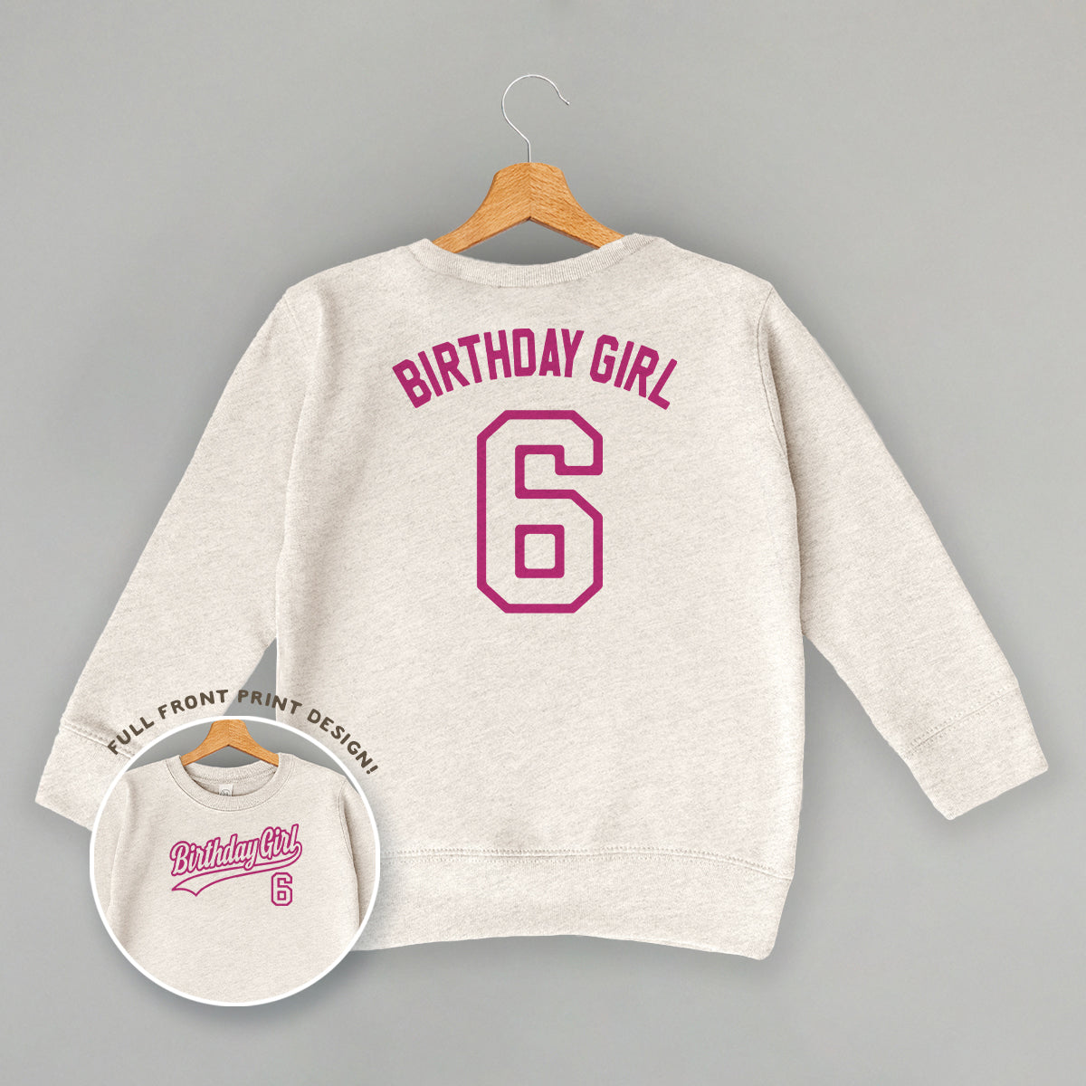 Birthday Girl Varsity #6 (Kids Back Print)