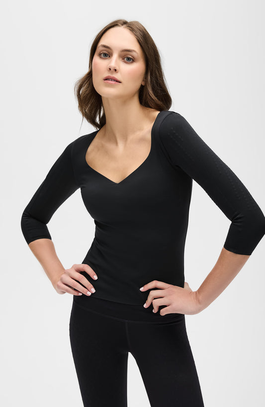 Iconic 3/4 Sleeve MicroPerle Top