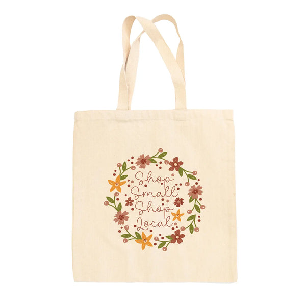 Shop Small Shop Local Wreath Tote Bag