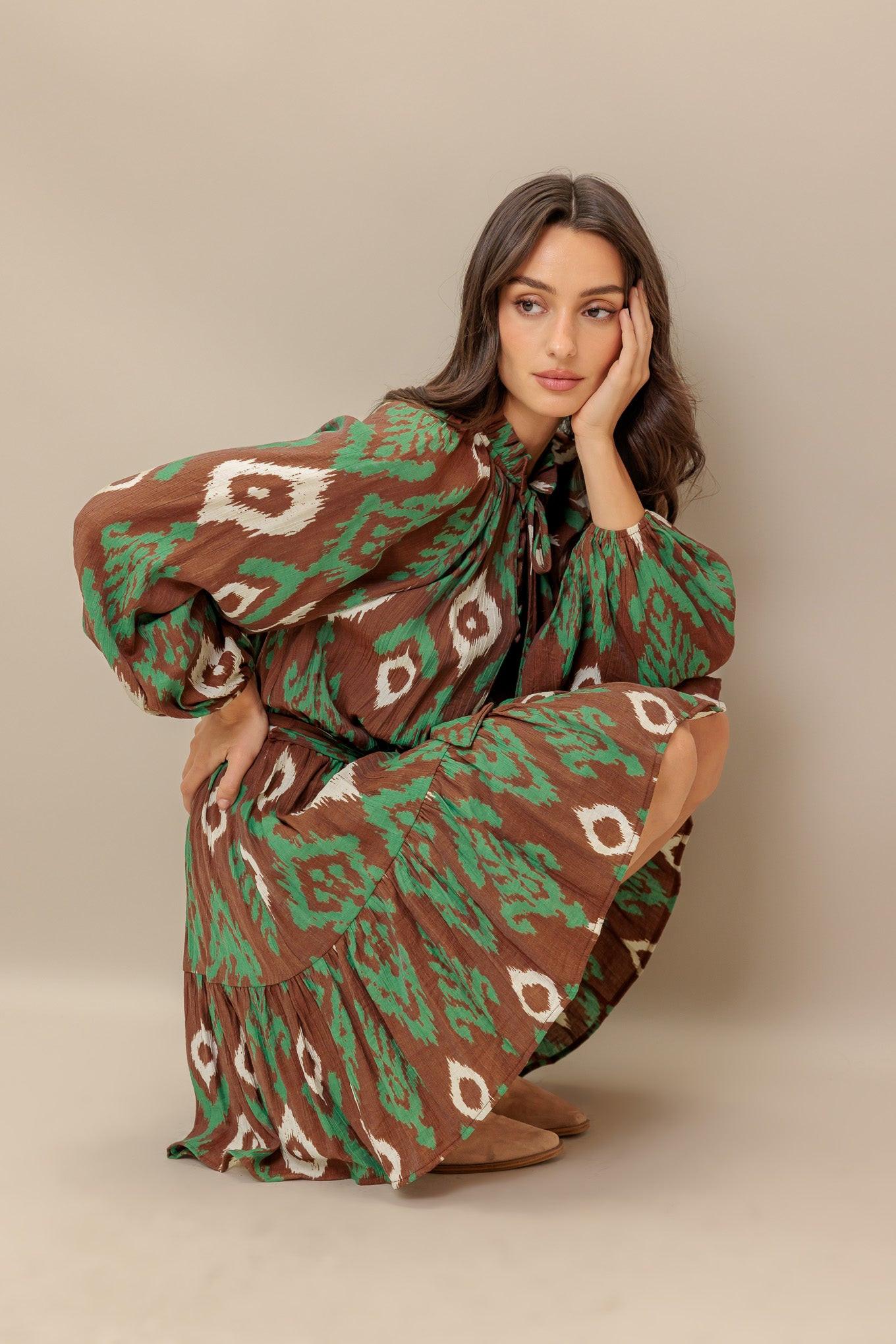 WILD TERRACOTTA WOVEN MINI DRESS