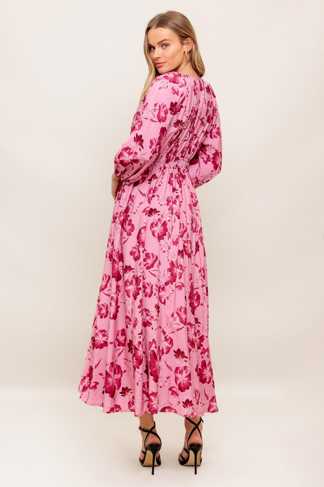 HONEY BUN MOUVE WOVEN MIDI DRESS