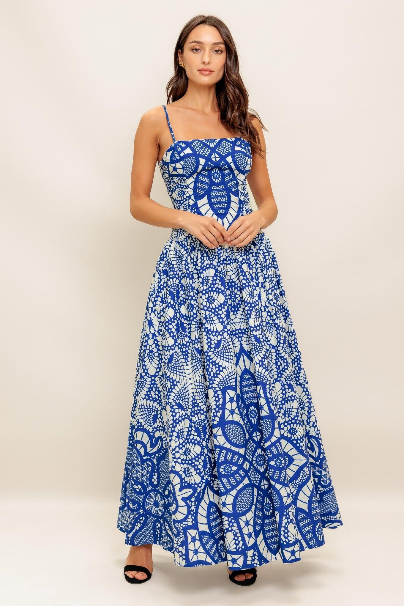 SEA ORNAMENT WOVEN ANKLE DRESS