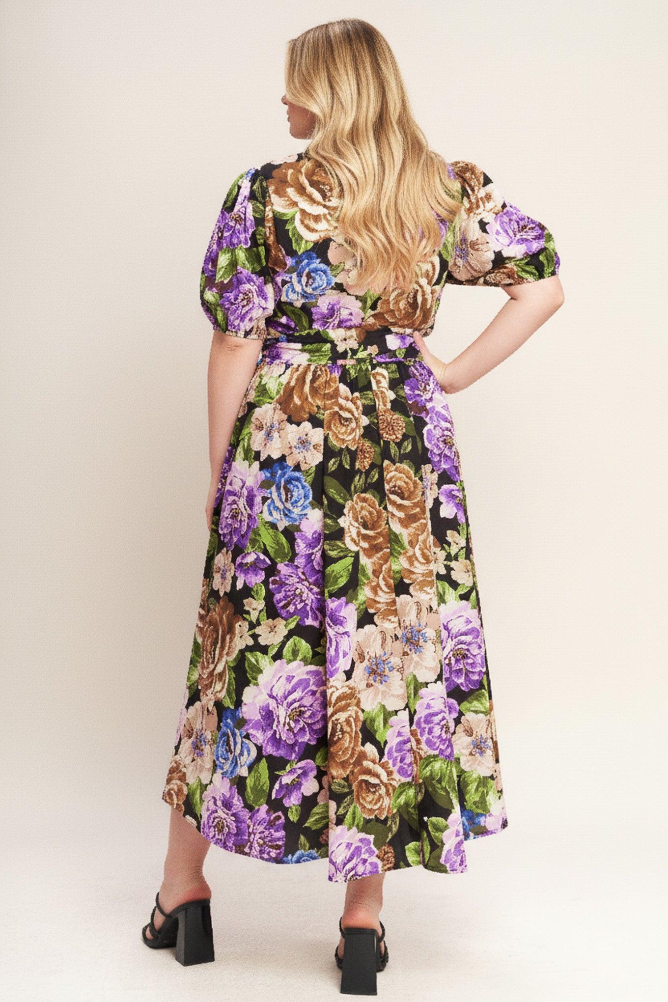 VIVID HERITAGE WOVEN MIDI DRESS