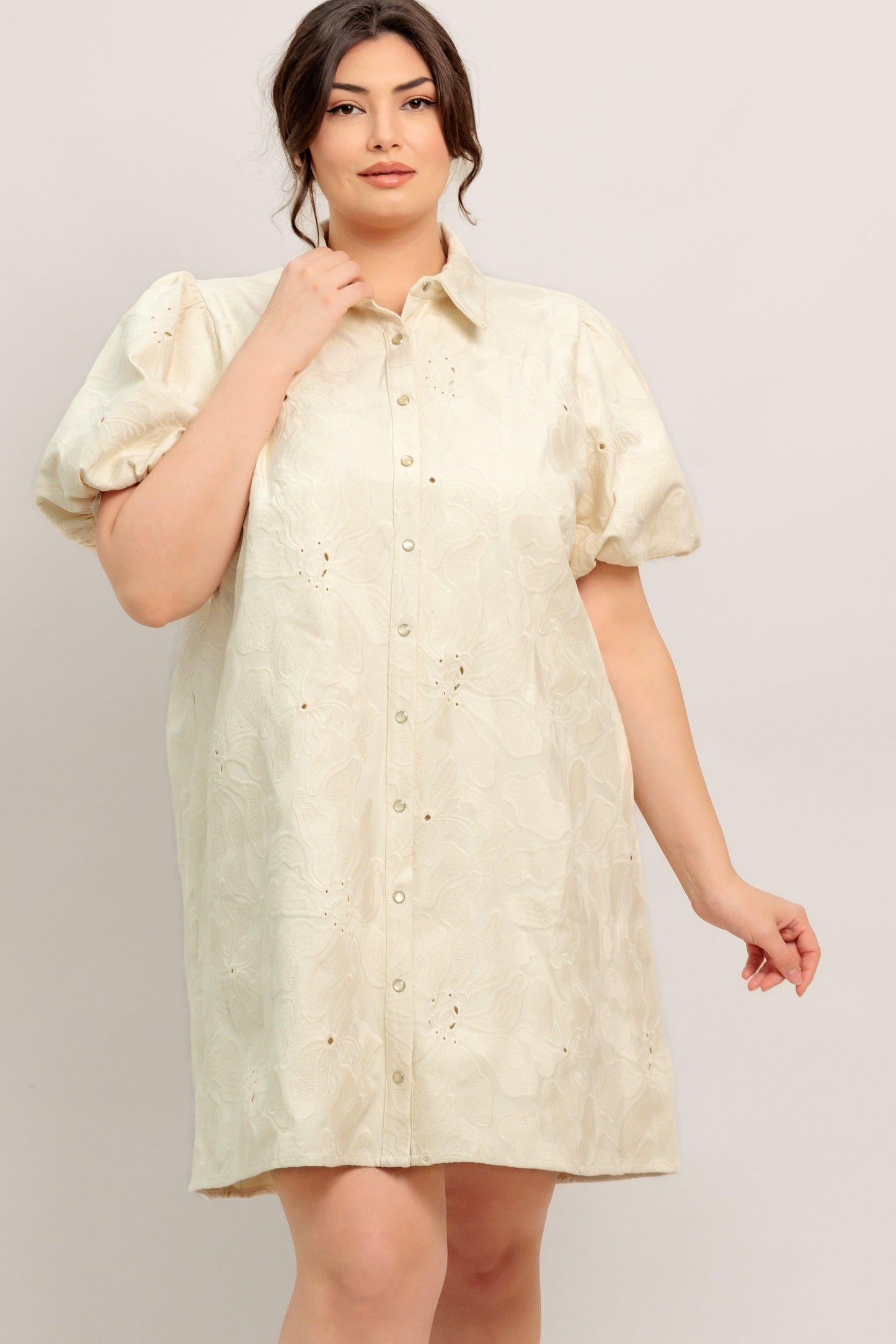 BREATHABLE WEAVE WOVEN MINI DRESS