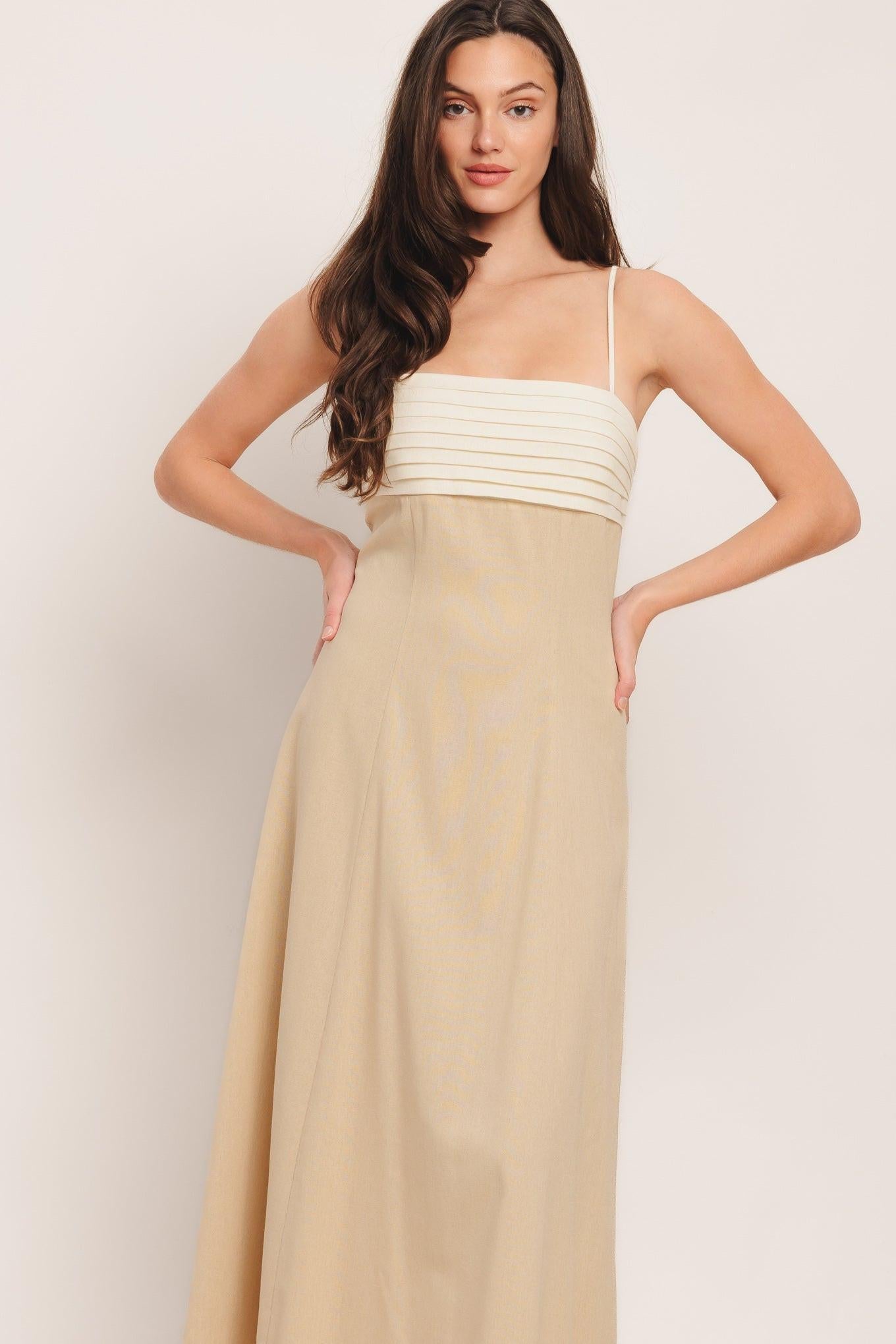 QUIET LUXE MOMENT WOVEN MIDI DRESS