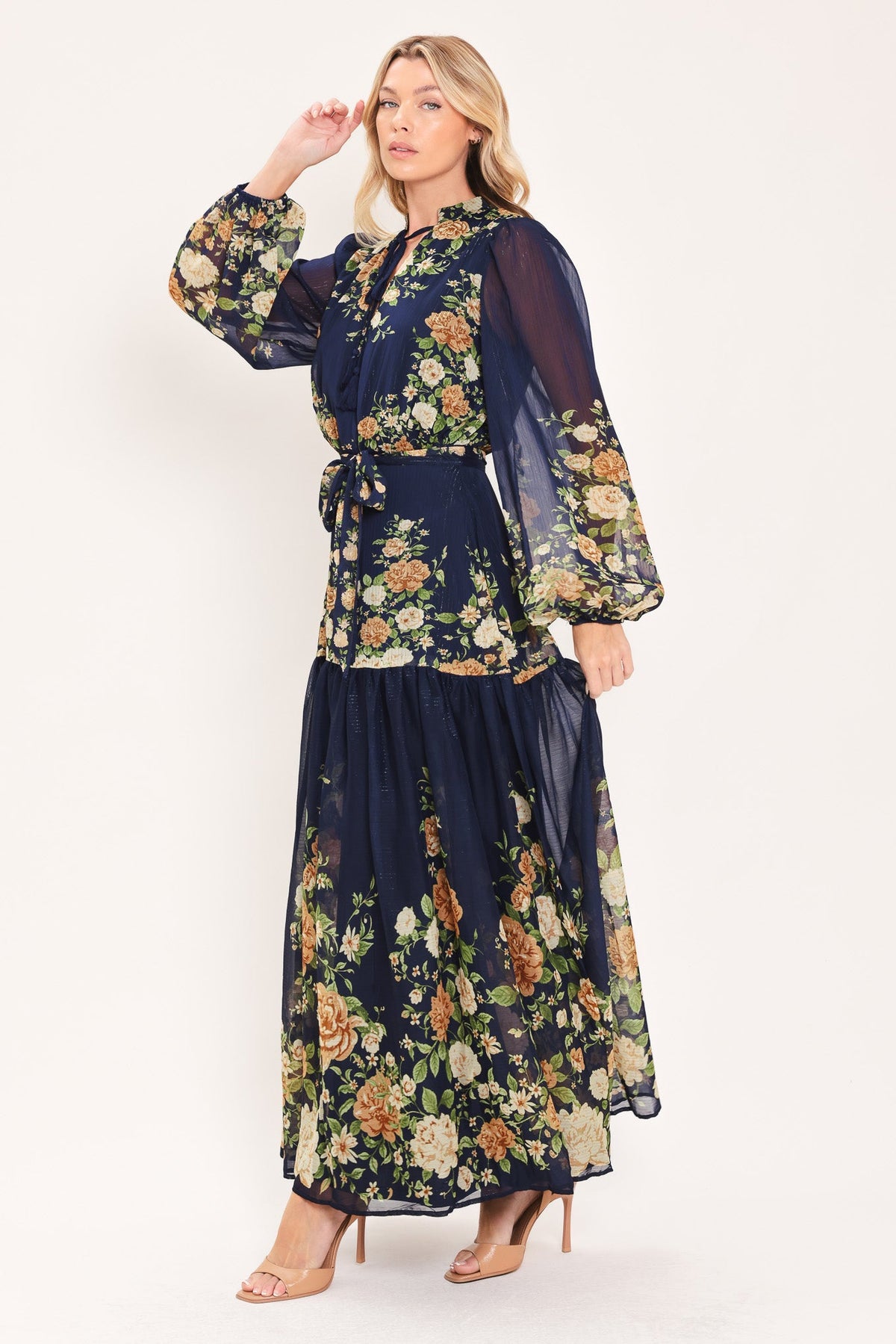 MOONLIT GARDEN CHARM WOVEN MAXI DRESS