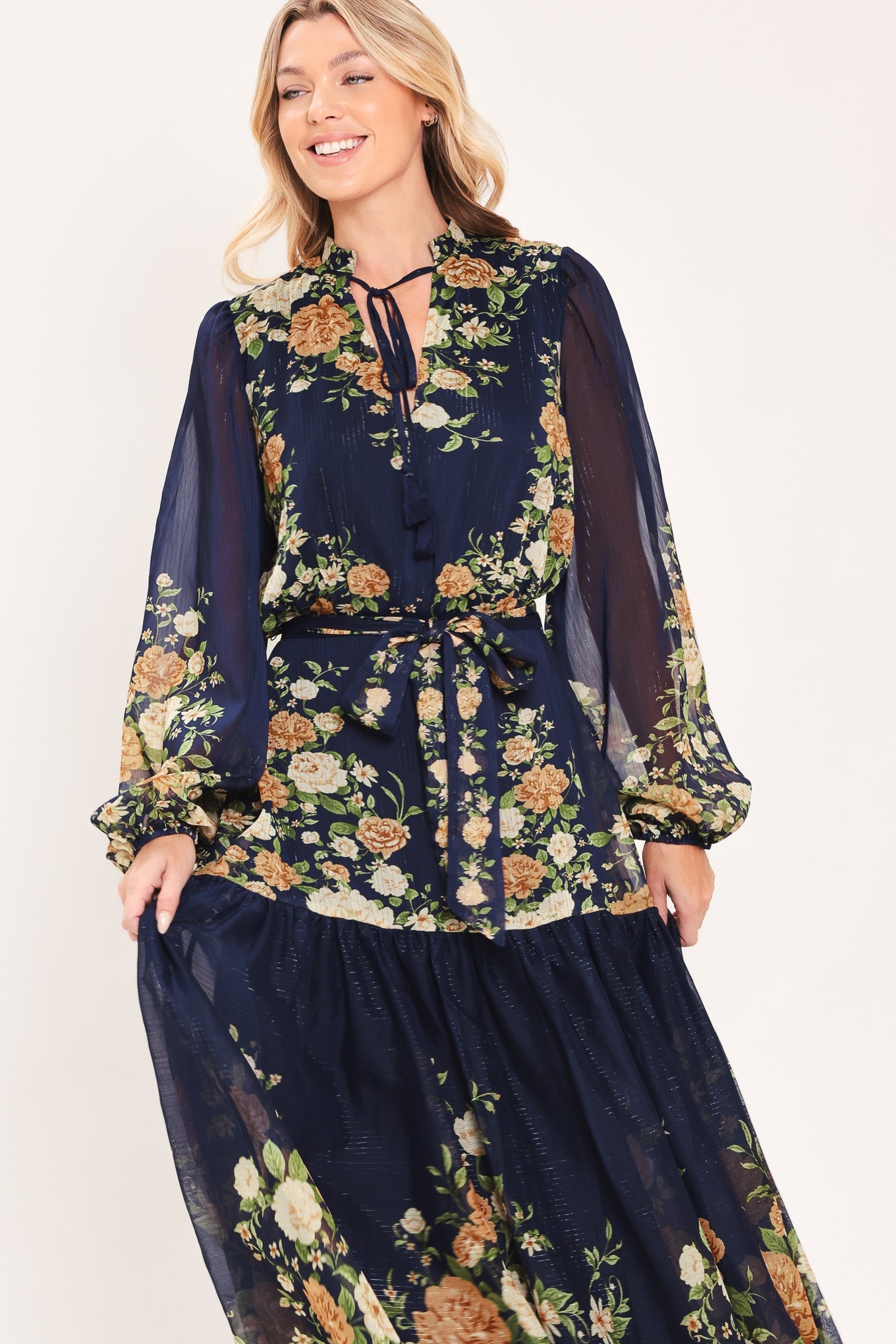 MOONLIT GARDEN CHARM WOVEN MAXI DRESS