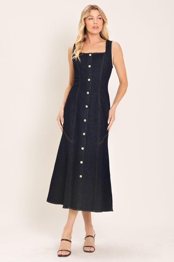 CHELSEA DENIM MIDI DRESS