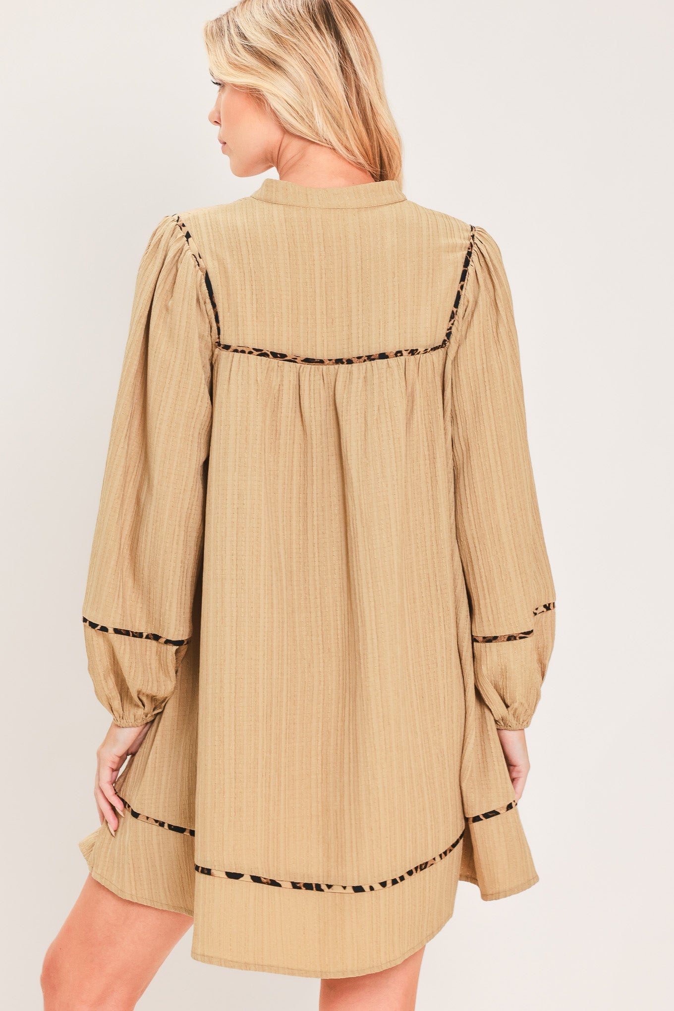 NATURAL LINEN MELODY WOVEN MINI DRESS