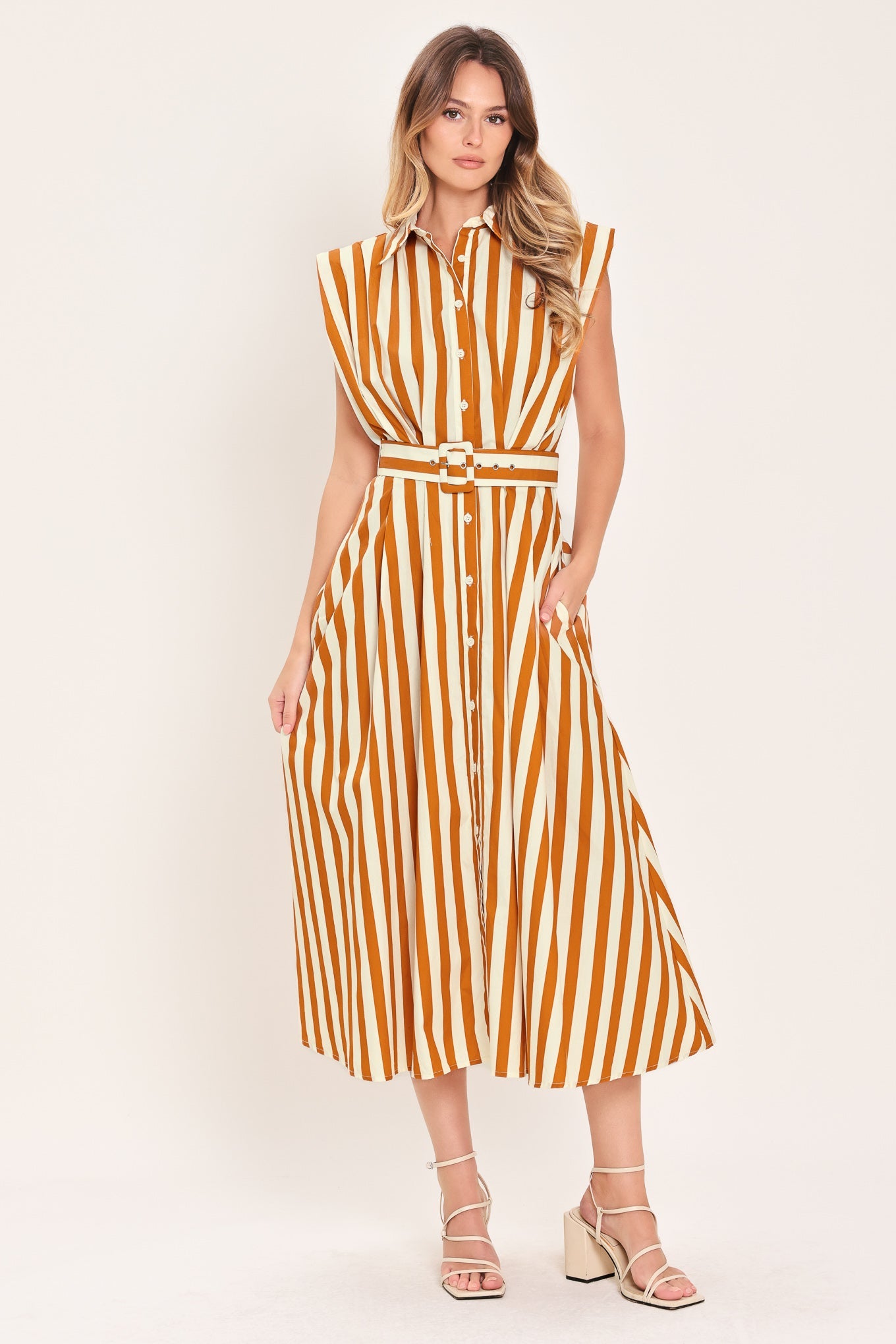 SUNSET MARINA WOVEN MIDI DRESS
