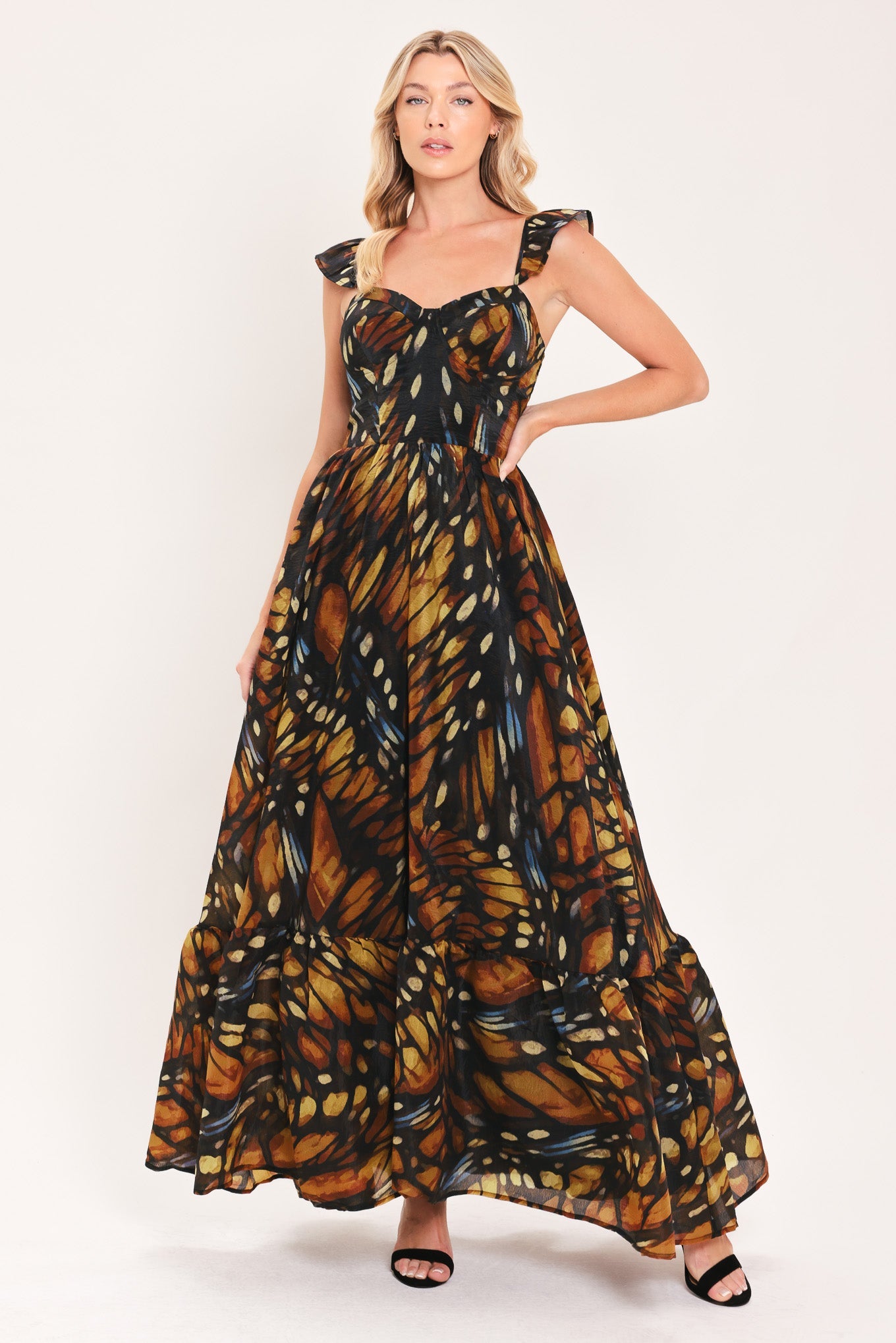 EMBERWING GARDEN GOWN WOVEN MAXI DRESS