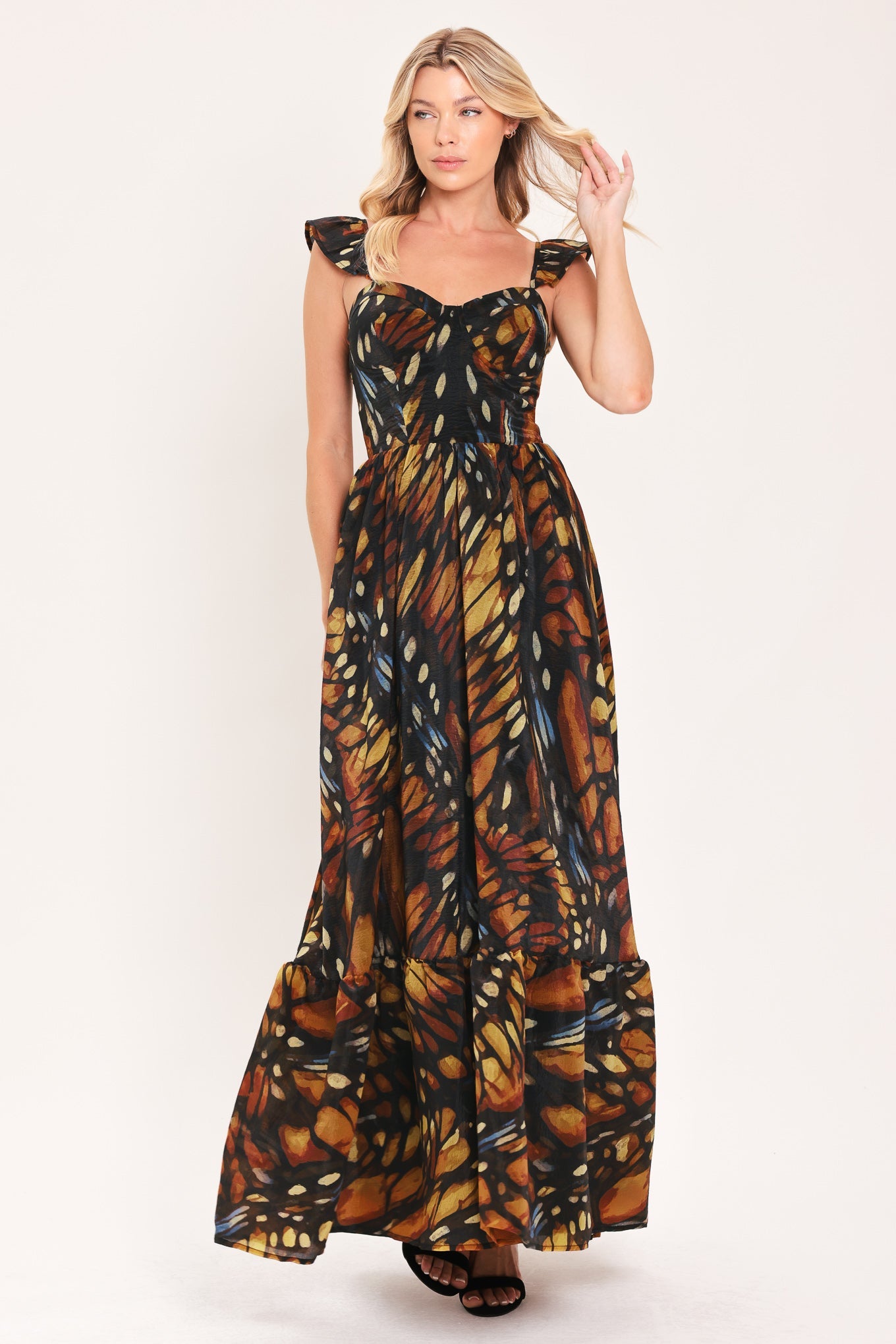 EMBERWING GARDEN GOWN WOVEN MAXI DRESS