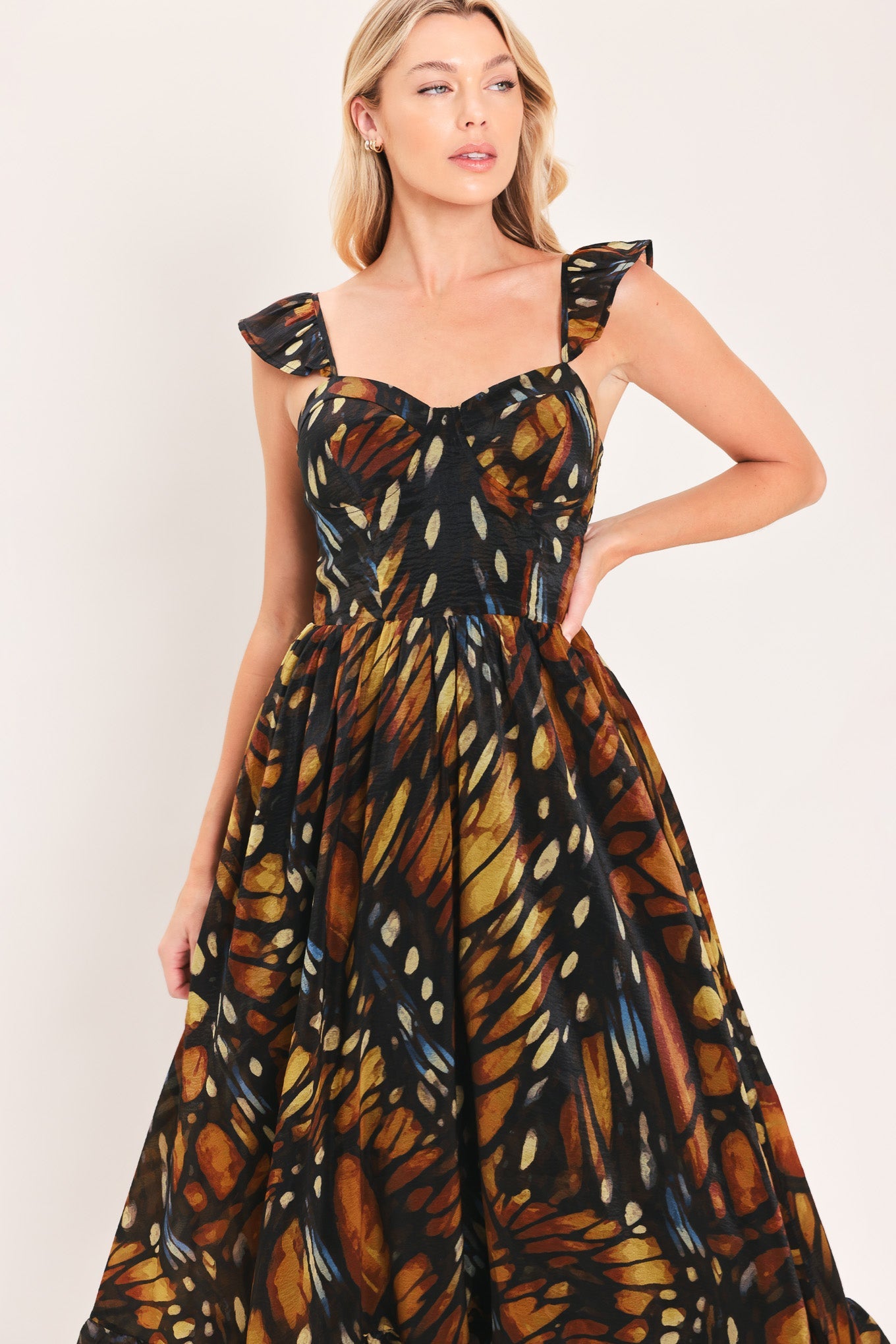 EMBERWING GARDEN GOWN WOVEN MAXI DRESS