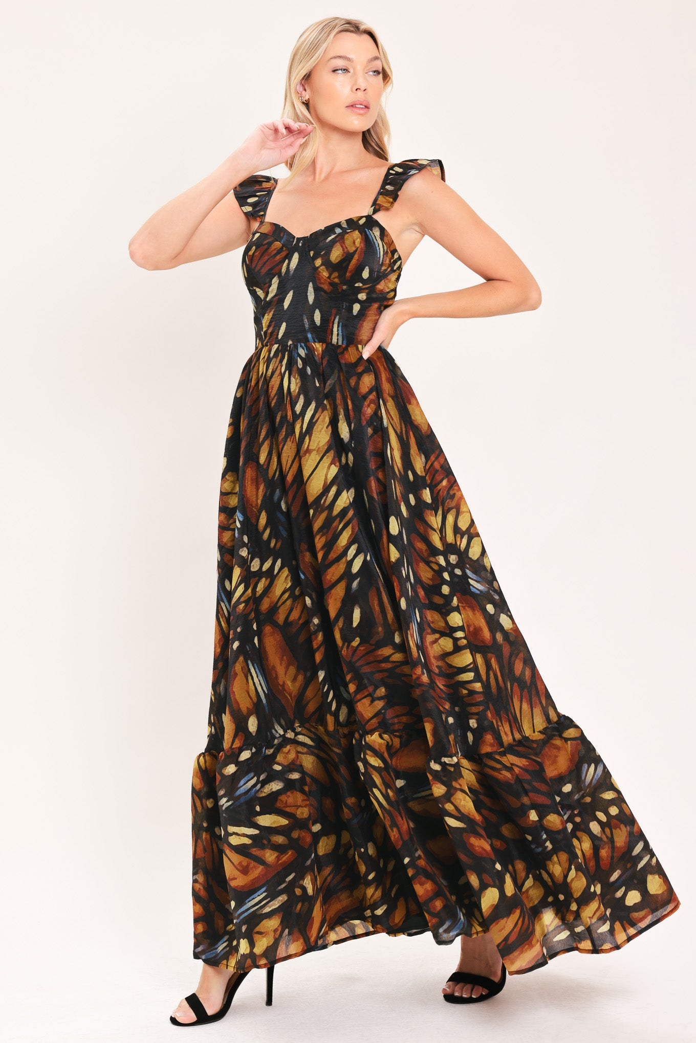 EMBERWING GARDEN GOWN WOVEN MAXI DRESS