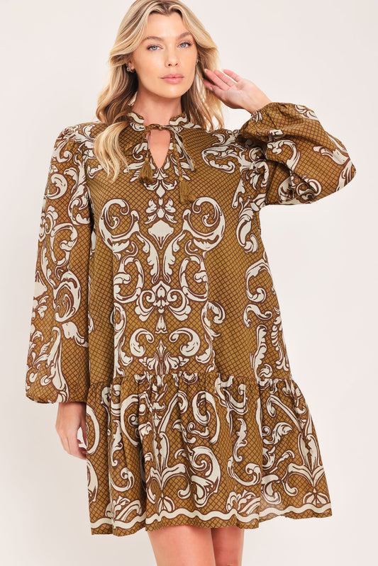 MAPLE MANOR FLOUNCE WOVEN MINI DRESS