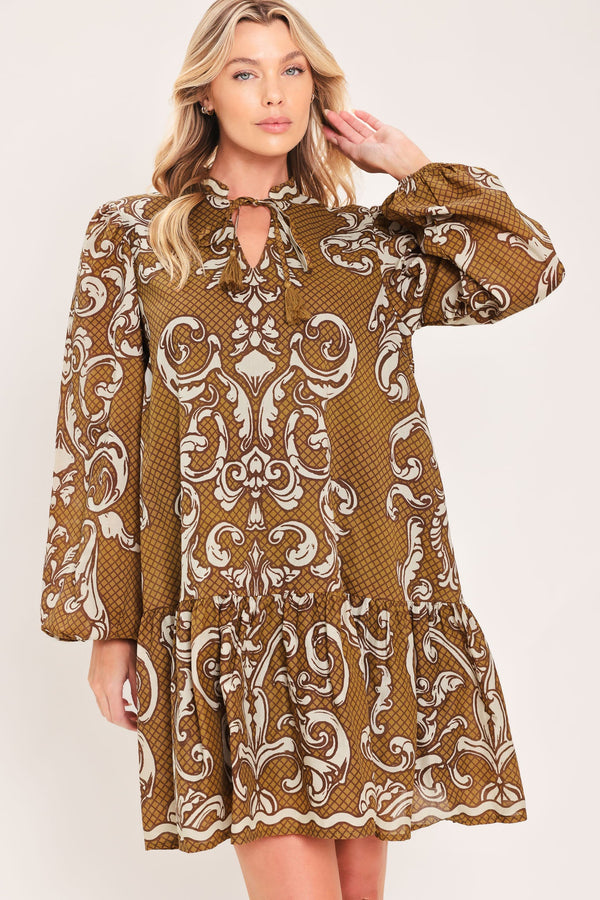 MAPLE MANOR FLOUNCE WOVEN MINI DRESS