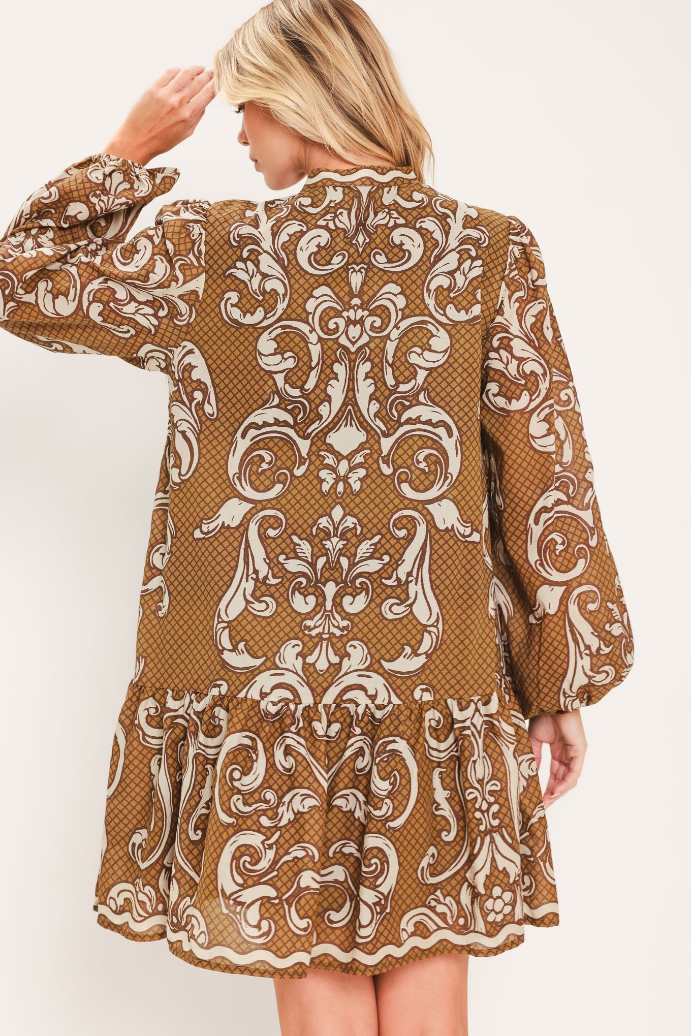 MAPLE MANOR FLOUNCE WOVEN MINI DRESS