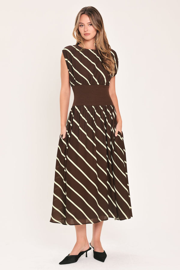 AUTUMN IN PARIS PRINTED MIDI DRESS