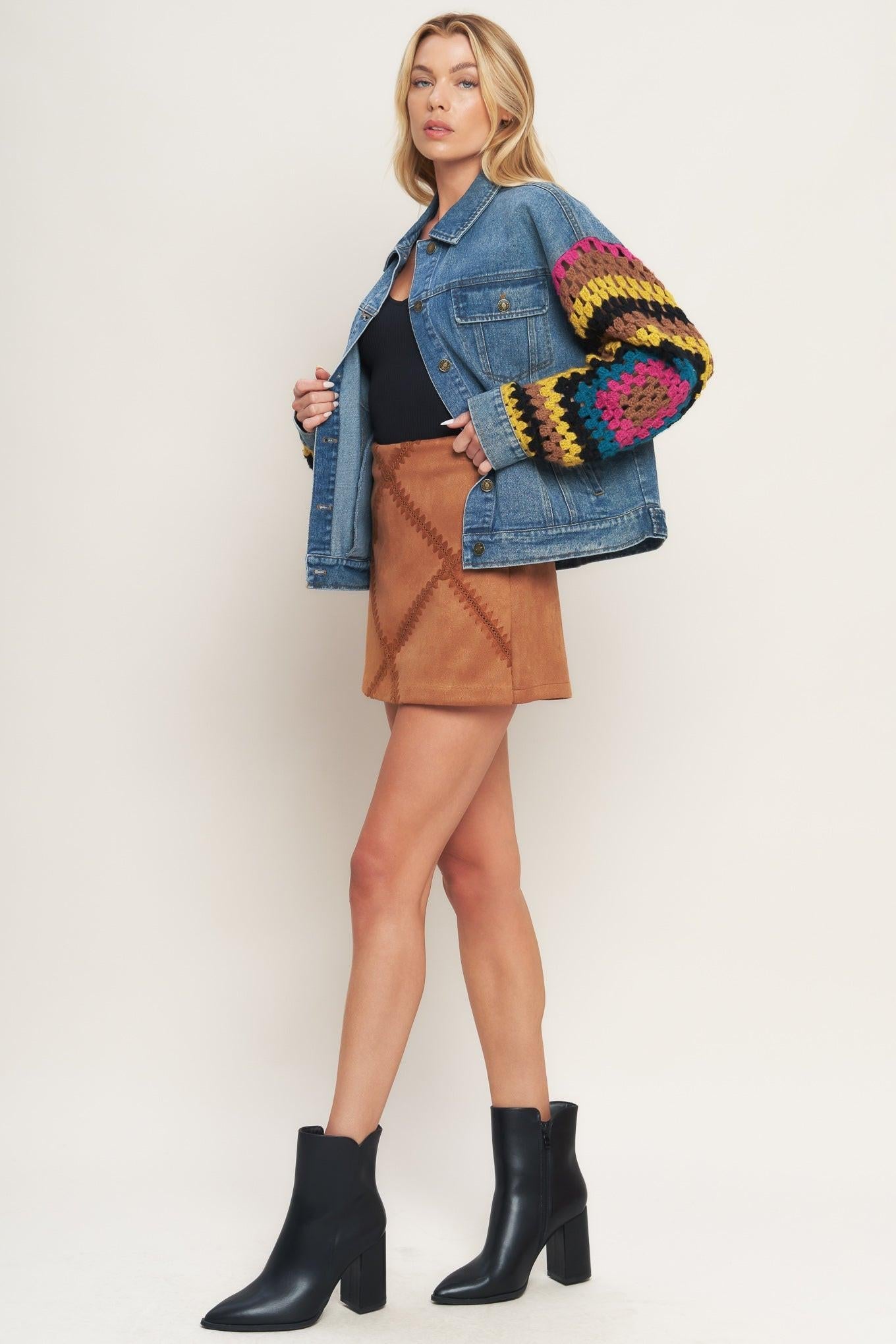 FESTIVAL WEAVE WASHED DENIM JACKET