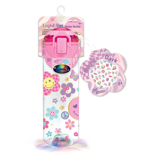 Hot Focus - Light Up Water Bottle, Groovy Flower (419GF)