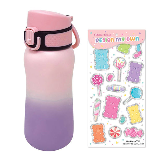 Hot Focus - Stylish Stainless Steel Water Bottle, Gummy Bear (465GB)