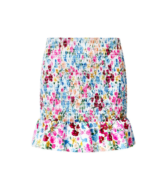 Marino - Smocked Skirt, Flowers