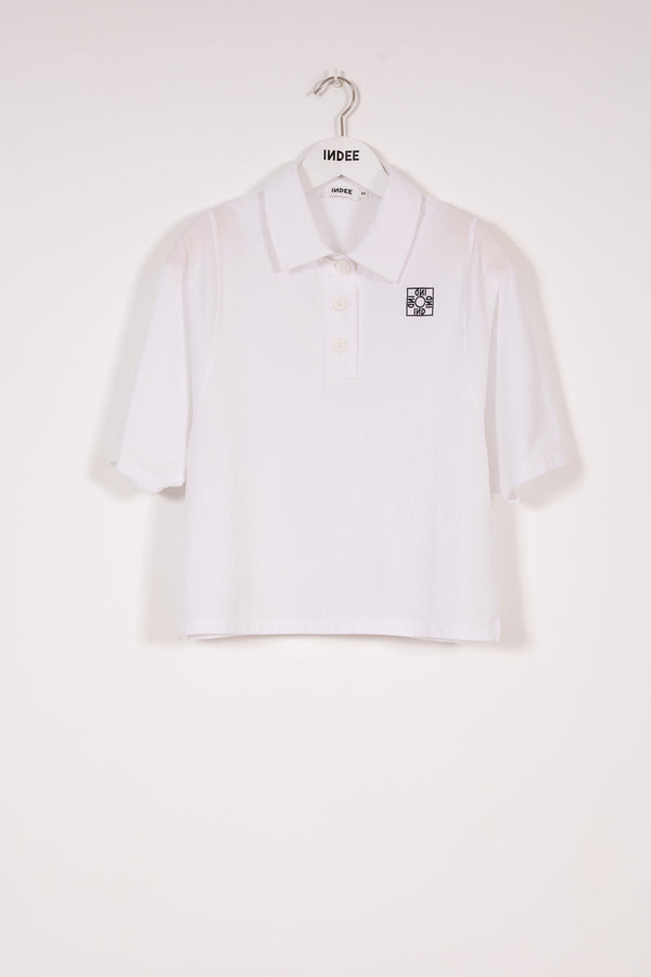 Indee - Variety Plain Color Polo T-Shirt, Off White