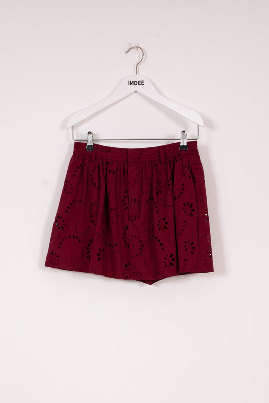 Indee - Vendee English Embroidered Skirt/Short, Rooibos Red