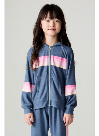 Chaser - Multi Stripes Zip Up & Pants, Blueberry Jam