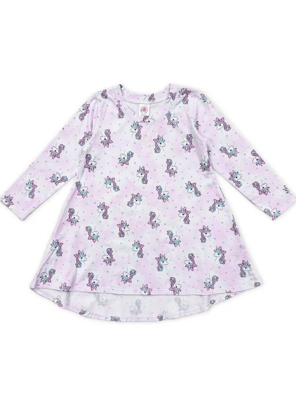 ESME - Long Sleeve Hi-Low Dress, Coquette Unicorn