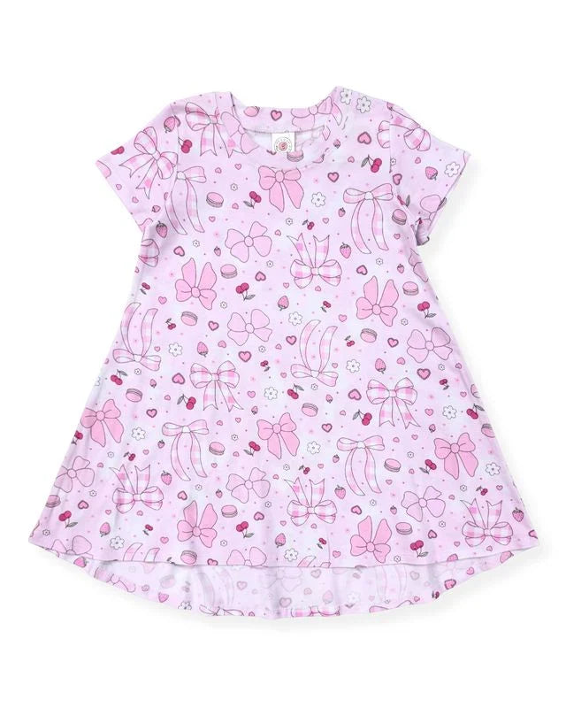 ESME - Short Sleeve Hi-Low Dress, Summer Bows