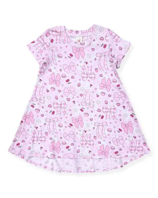 ESME - Short Sleeve Hi-Low Dress, Summer Bows