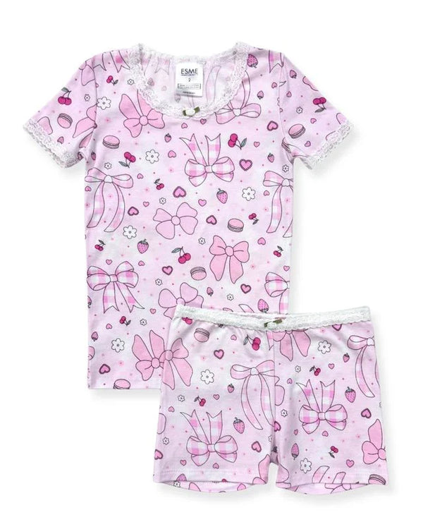 Esme - Short Sleeve & Shorts Pajamas, Summer Bows