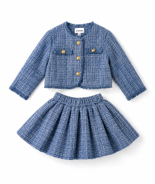 Ce Ce Co -Tweed Mid-Night Blue Skirt Set