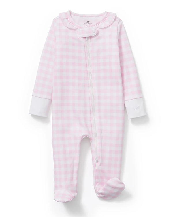 Petite Plume - Baby’s Pima Romper, Pink Gingham