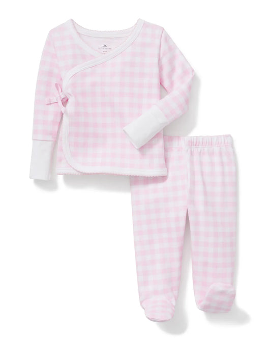 Petite Plume - Baby Pima Wrap Set, Pink Gingham