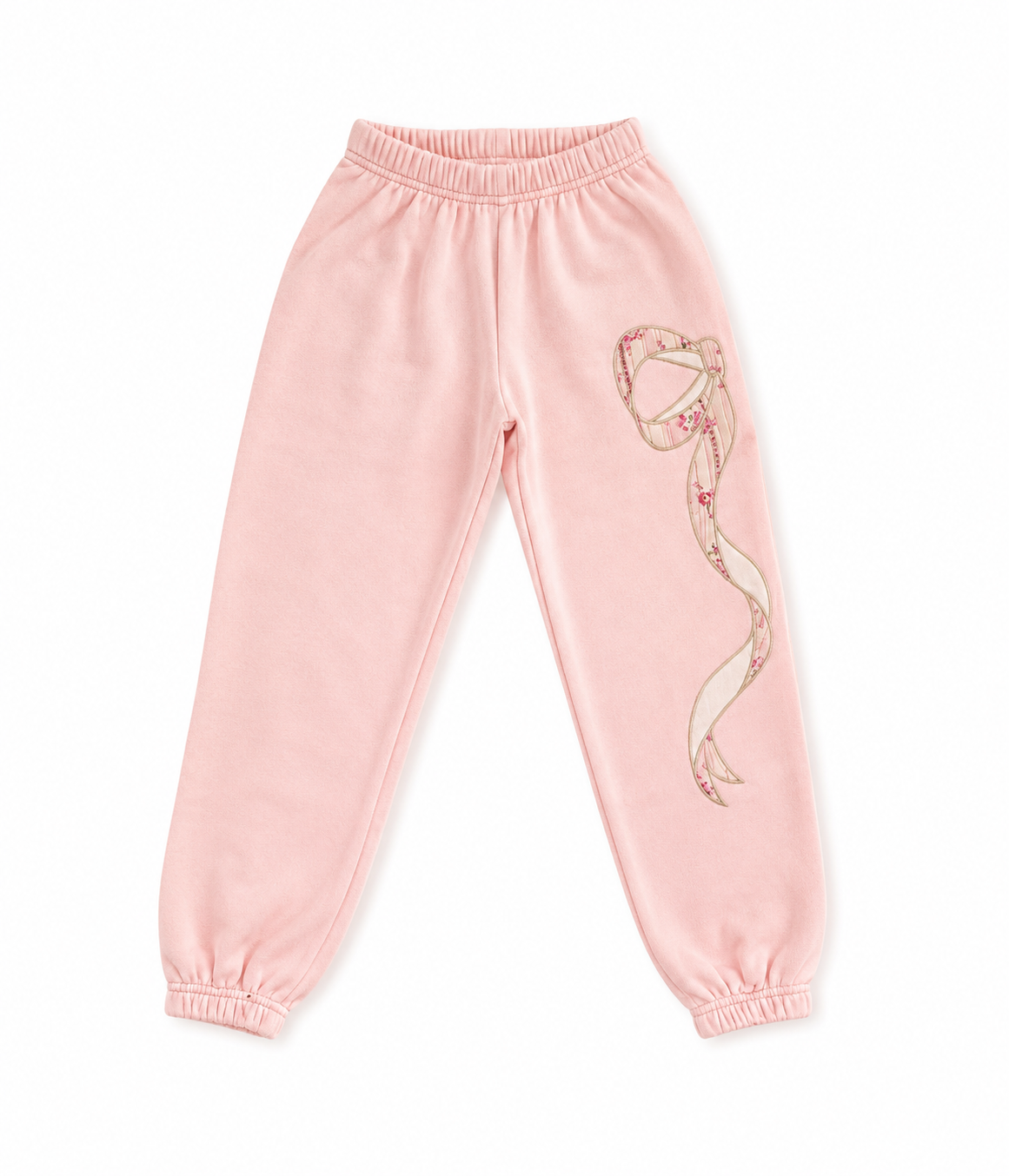 Katie J - Tween Dylan Bow Cropped Zip Up & Pants, Pale Pink/Rose Flower