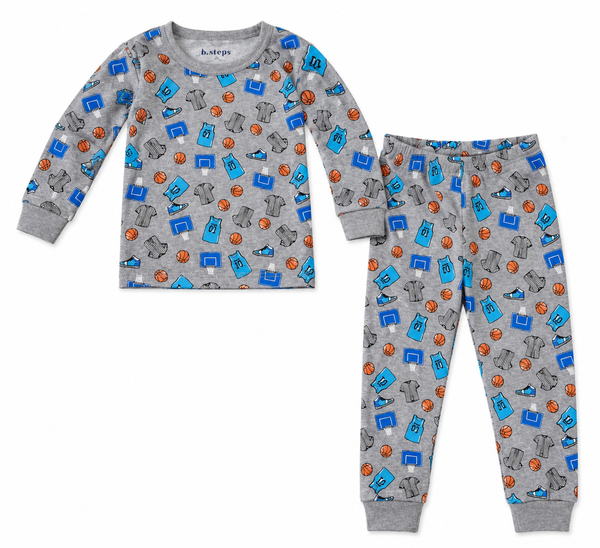 Baby Steps - Basketball Game Pajamas, Heather Grey