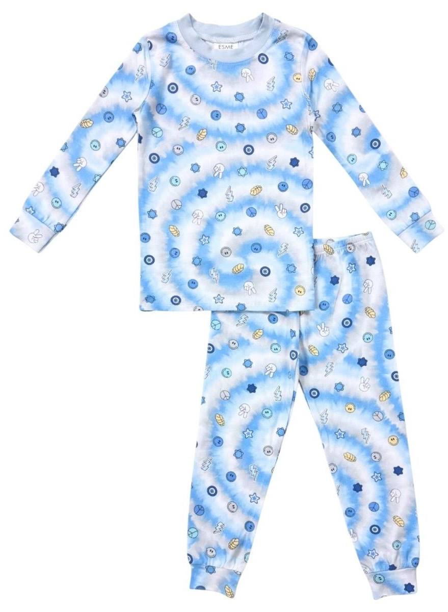 ESME - BOYS LONG SLEEVE PAJAMA SET, CHALLAH BACK