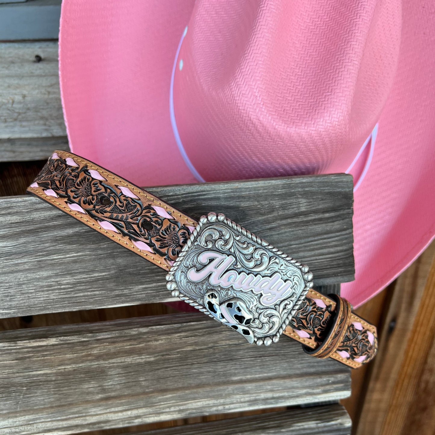 Floral "Howdy" Belt | Girls
