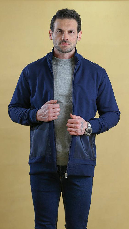 The Quarter-Panel Tech Sweater (Navy)