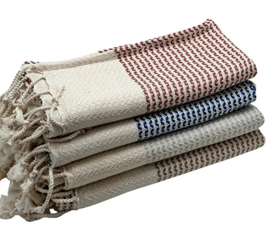 Turkish Hand Towel - Natural & Absorbent - Dotty Pattern