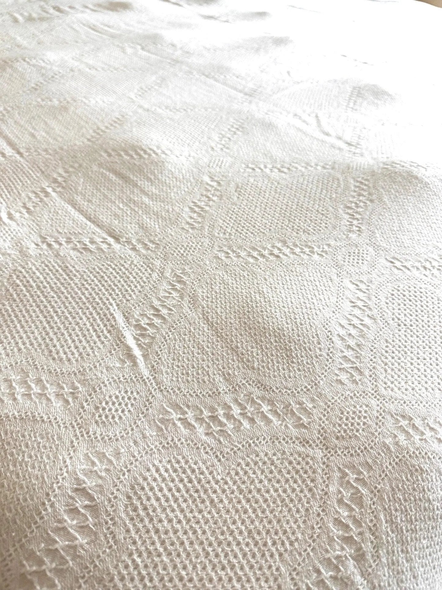 Bedspread - Cotton White Lace - With Matching Shams