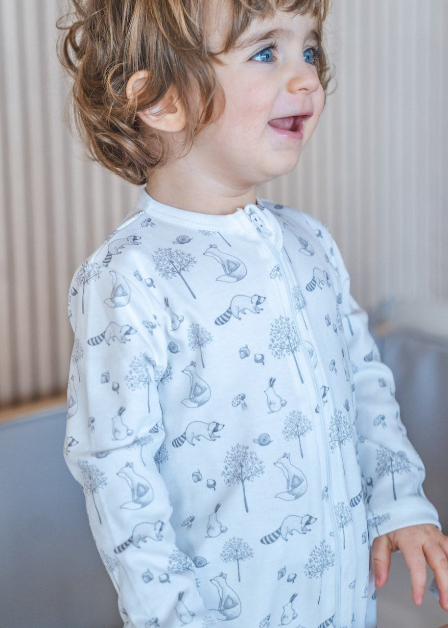 Gray Raccoon Pima Baby Pajama