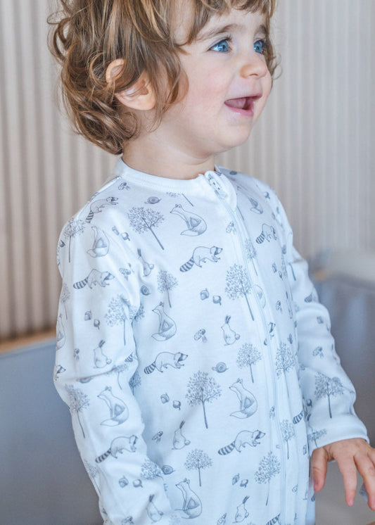Gray Raccoon Pima Baby Pajama