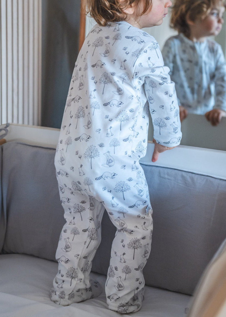 Gray Raccoon Pima Baby Pajama