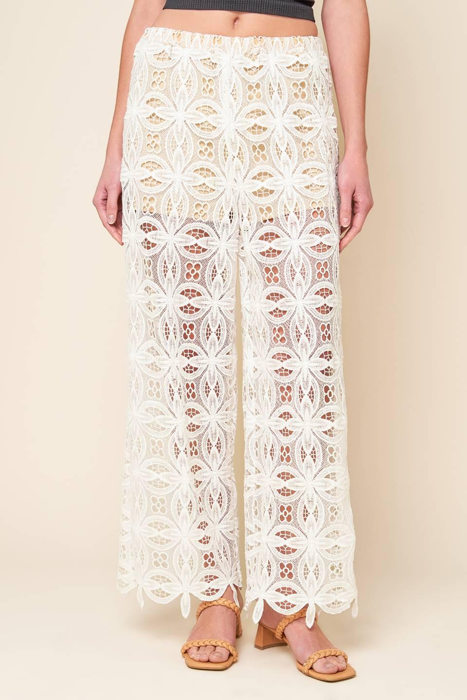 MEMORABLE FLIRT WOVEN LACE PANTS